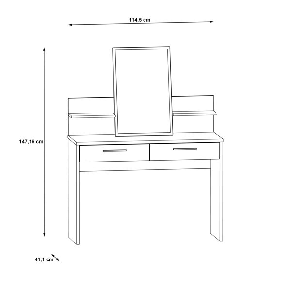 Mercury Row Huguley Dressing Table with Mirror Wayfair.co.uk